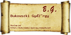 Bukovszki György névjegykártya